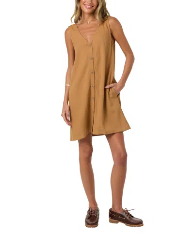 O'neill Women's Sanders Button-front Woven Mini Dress In Woodshack