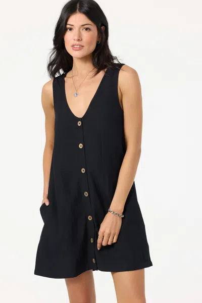 O'neill Sanders Button-up Minidress In Black