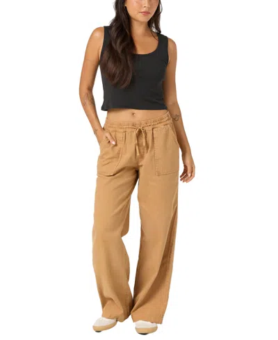 O'neill Sevie 2 Drawstring Cotton Twill Pants In Brown