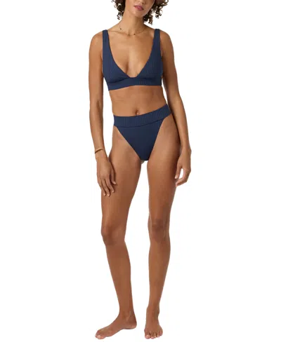 O'neill Women's Shorebreak Rib Santa Barbara High-rise Bikini Bottom In Blue