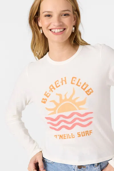 O'neill Women's Shoreline Long Sleeve T-shirt In White
