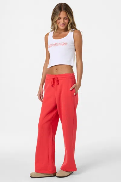 O'neill Women's Straight Leg Fleece Sweatpants In Red