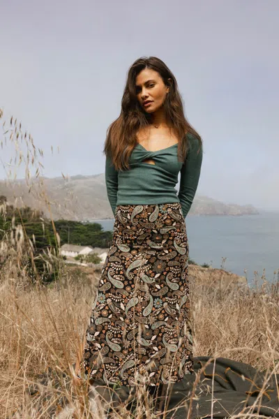 O'neill Women's Sunni Rosalia Paisley Midi Skirt In Green
