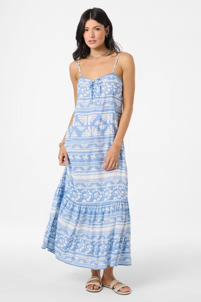 O'neill Tasmin Abstract Print Maxi Dress In Blue