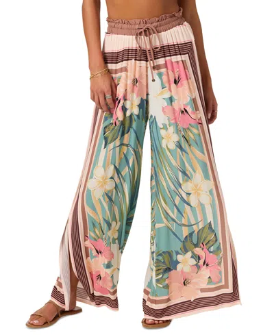 O'neill Women's Tropics Drawstring Wide-leg Pants In Oil Blue