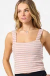 O'neill Vanessa Stripe Rib Tank In Pink