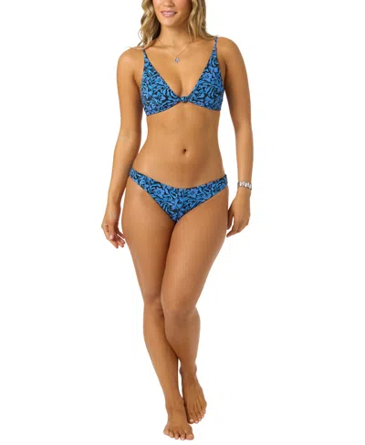 O'neill Women's V-neck Pismo Bikini Top In Blue