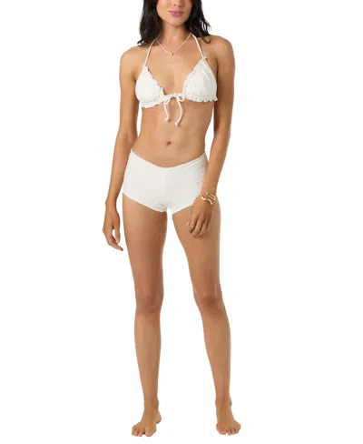 O'neill Women's V-neck Tie-front Bikini Top In White