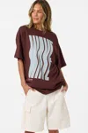 O'neill Wave Oversized Graphic T-shirt In Brown