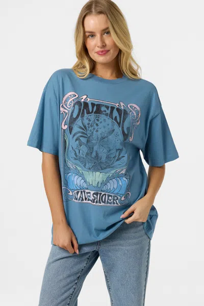 O'neill Women's Wave Rider Oversized T-shirt In Blue