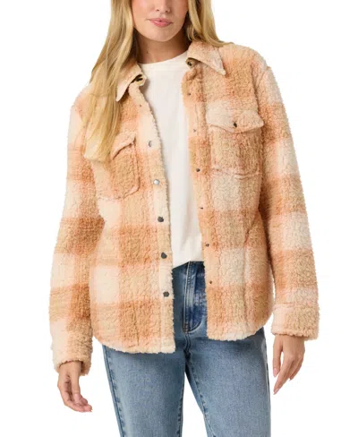 O'neill Women's Zuma High Pile Snap-front Jacket In Peach Light
