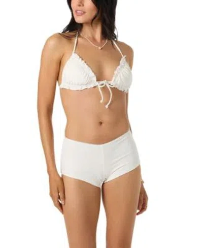 O'neill Oneill Womens V Neck Tie Front Bikini Top Shorts In White