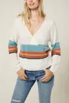 O'neill Wrap It Up Stripe Sweater In Winter White In White