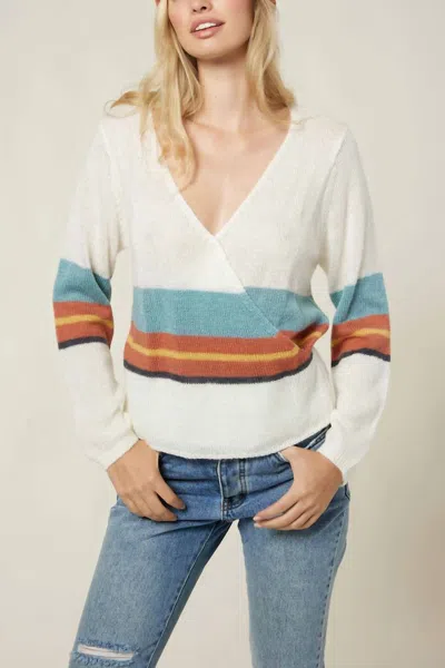 O'neill Wrap It Up Stripe Sweater In Winter White