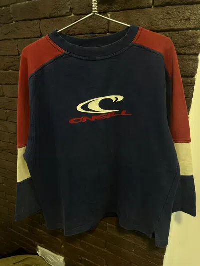 Pre-owned Oneill X Vintage Oneill Sweatshirt Big Logo Oversized Y2k Surf In Blue