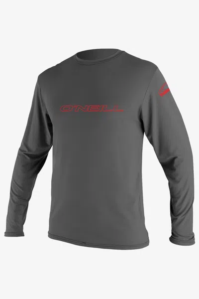 O'neill Youth Basic Skins Upf 50+ Long Sleeves Sun Shirt In Gray