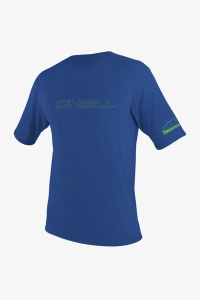 O'neill Youth Basic Skins Upf 50+ Short Sleeves Sun Shirt In Blue