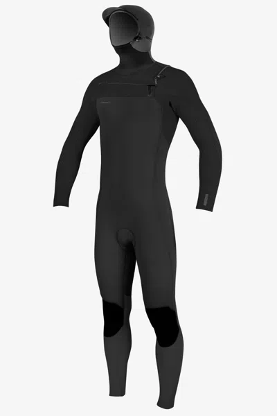 O'neill Youth Hyperfreak 5/4mm+ Chest Zip Full Wetsuit W/ Hood In Black