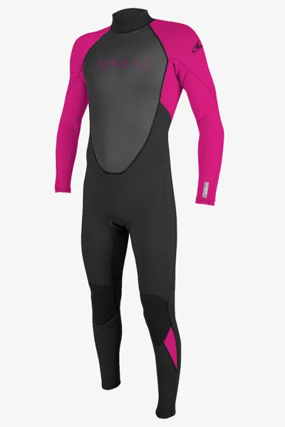 O'neill Youth Reactor-2 3/2mm Back Zip Full Wetsuit In Black/berry