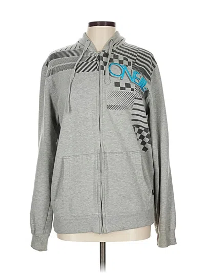 Pre-owned O'neill Zip Up Hoodie In Gray