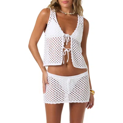 O'neill Zooey Open Stitch Cover-up Tank In White