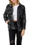 O'neill Zuma Print High Pile Fleece Shirt Jacket In Black