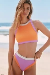 Oneone Gwyneth Colorblock Bikini Bottoms In Orange