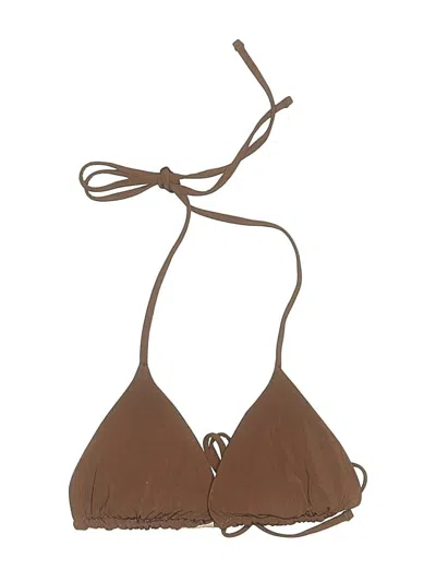 Pre-owned Oneone Swimwear Swimsuit Top Brown Solid Pattern Swimwear