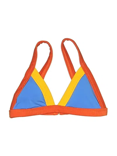 Pre-owned Oneone Swimwear Swimsuit Top Orange Color Block Pattern Swimwear