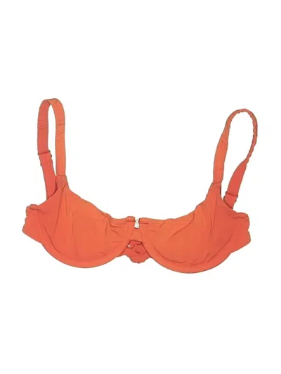 Pre-owned Oneone Swimwear Swimsuit Top Orange Solid Pattern Swimwear