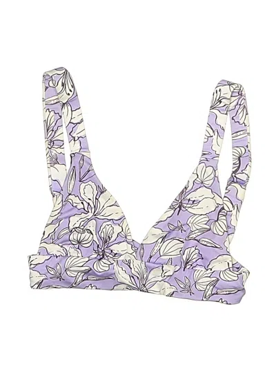 Pre-owned Oneone Swimwear Swimsuit Top Purple Floral Pattern Swimwear