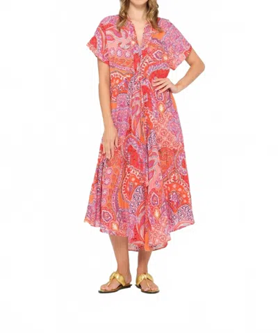 Oneseason Chalbri Brazil Cotton Dress In Coral In Pink