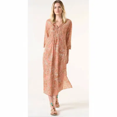 Oneseason Costa Brava Long Poppy Dress In Blush In Multi