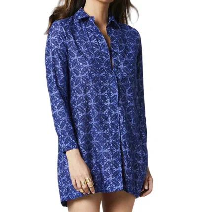Oneseason Crete Cotton Peggy Top In Royal In Blue