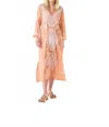 Oneseason Goa Embroidered Midi Dress In Clay/white In Orange