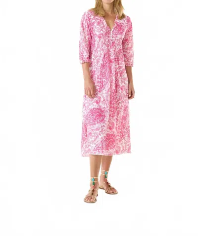 Oneseason Hydra Long Midi Poppy Dress In Pink