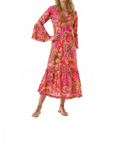 Oneseason Long Indi Dress In Istria Pink In Multi