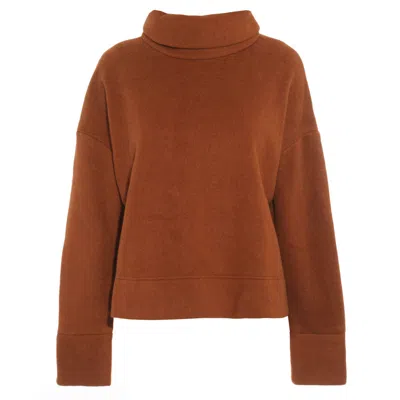 Onesta Women's Brown 'the Winnie' Organic Cotton Rollneck Jumper In Rust In Brown/red