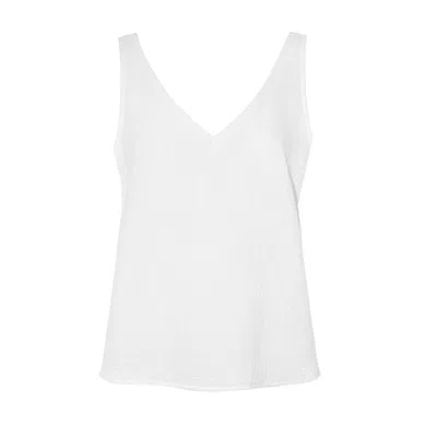Onesta Women's White Organic Cotton Gauze Vest