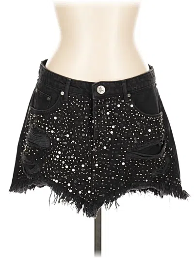 Pre-owned Oneteaspoon Denim Skirt In Black