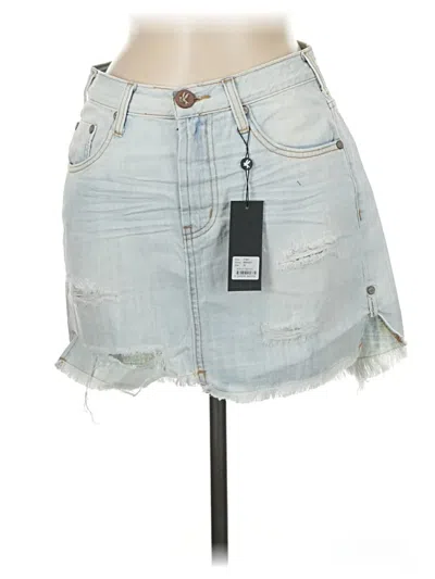 Pre-owned Oneteaspoon Denim Skirt In Blue