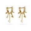 Onewildone Women's Black / Gold Cosmic Feelings Shooting Star Earrings