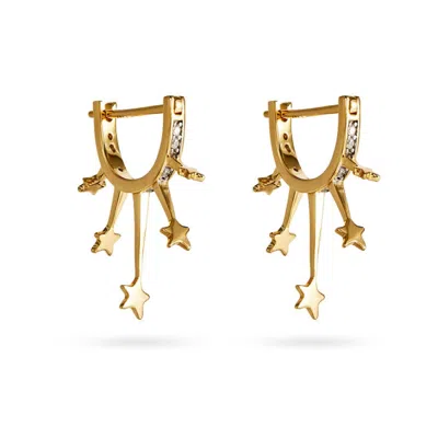 Onewildone Women's Black / Gold Cosmic Feelings Shooting Star Earrings