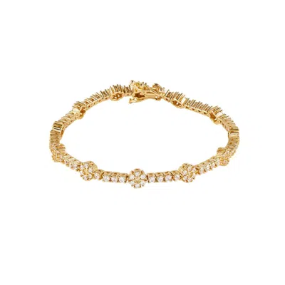 Onewildone Women's Gold A Field Of Daisies Tennis Bracelet