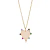 Onewildone Women's Gold Live Whilst You Are Alive Multicolour Heart Necklace In Gold