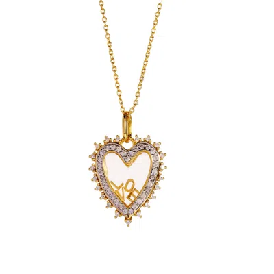 Onewildone Women's Gold My Forever Favourite Feeling Love Heart Locket Necklace