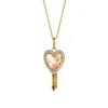 Onewildone Women's Gold / Pink Love Is The Key Necklace