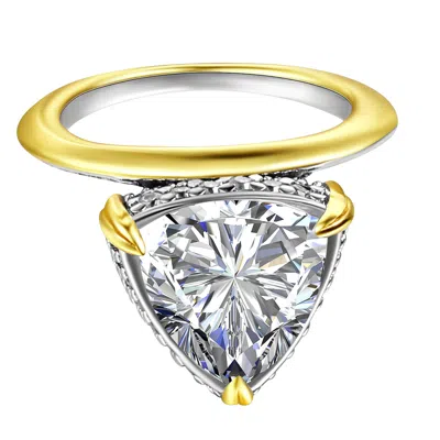 Onewildone Women's Gold / Silver Life Is Short, Make It Sweet Triangle Solitaire Pinky Ring In Multi