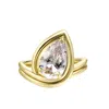 Onewildone Women's Gold Slow Down, You're Doing Fine Chunky Tilted Pear Ring In Gold