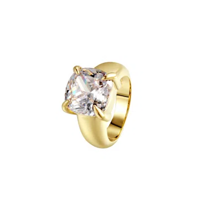 Onewildone Women's Gold Where I Belong Cushion-cut Pinky Ring